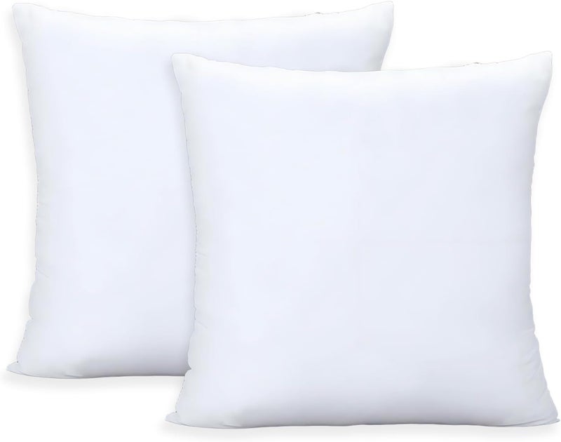 ORJ Throw Pillows Insert Set of 2, White 12x12 in Pillow Inserts with 100% Cotton Cover,Bed and Couch Decorative Stuffer Pillows,Indoor Pillows for Sofa - Image 1